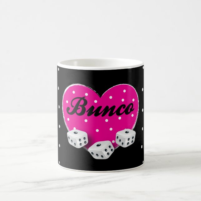 Elegante rosa Herz-Valentinsgruß Bunco Würfel Tasse (Mittel)
