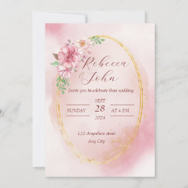 Elegante rosa Hochzeit Einladung