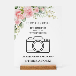 Elegante rosa Hochzeits-Photobooth Acrylschild