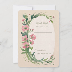 Elegante rosa Hochzeits-RSVP-Einladungskarte Einladung