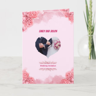 Elegante rosa Hochzeitseinladung Einladung