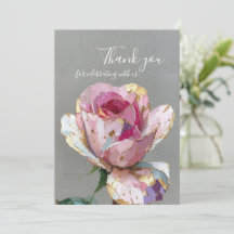 Elegante rosa Impasto-Blumen-Hochzeit Danke
