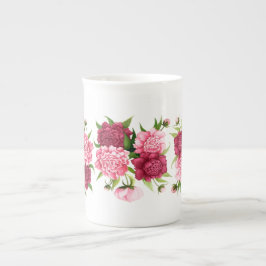 Elegante rosa Kamelien-Knochen-China-Tasse Prozellantasse