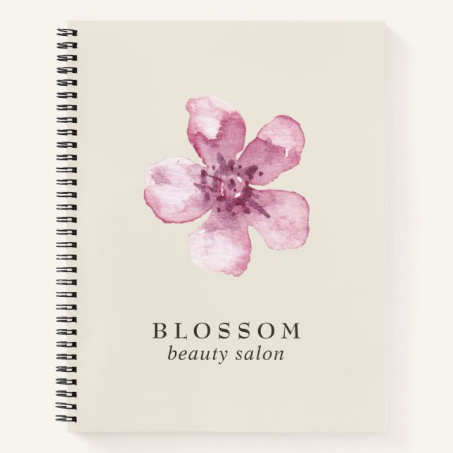 Elegante rosa Kirschblossom Blume Business Notizbuch (Vorderseite)