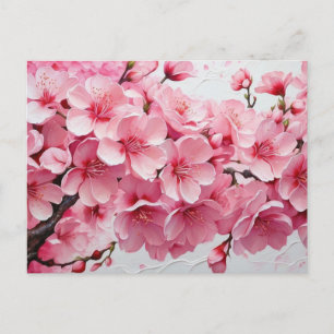 Elegante rosa Kirschblossom-Blume Postkarte