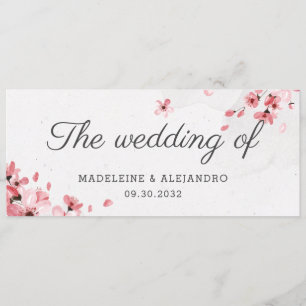 Elegante rosa Kirschblüte die Hochzeit von Menükarte