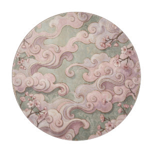 Elegante rosa Kirschblüten Art Nouveau Wirbel  Schneidebrett