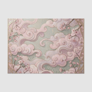 Elegante rosa Kirschblüten Art Nouveau Wirbel  Seidenpapier