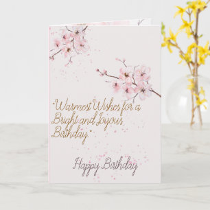 Elegante rosa Kirschblüten-Blumen-Happy-Birthday Karte