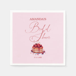 Elegante rosa Kirsche am oberen Brautparty Serviette