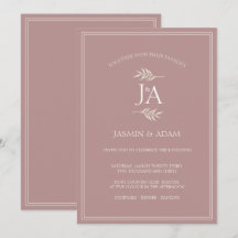 Elegante rosa klassische Initialen Hochzeit