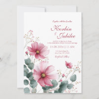 Elegante rosa Kosmos Eukalyptus Aquarell