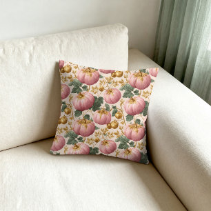 Elegante rosa Kürbisse Herbst-Design Kissen