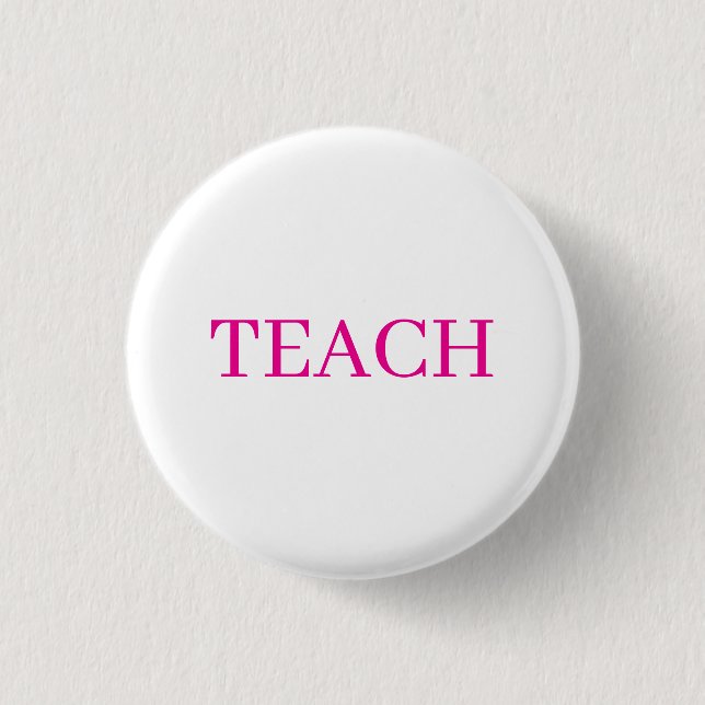 Elegante rosa Lehrerin Lehrerin Pin Button (Vorderseite)