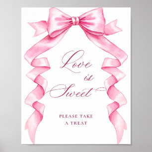Elegante rosa Liebe ist süßes Hochzeitszeichen Poster