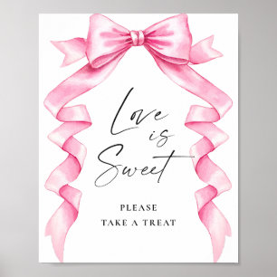 Elegante rosa Liebe ist süßes Hochzeitszeichen Poster