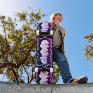 Elegante rosa lila Aquarelltöne Orchideen Skateboard