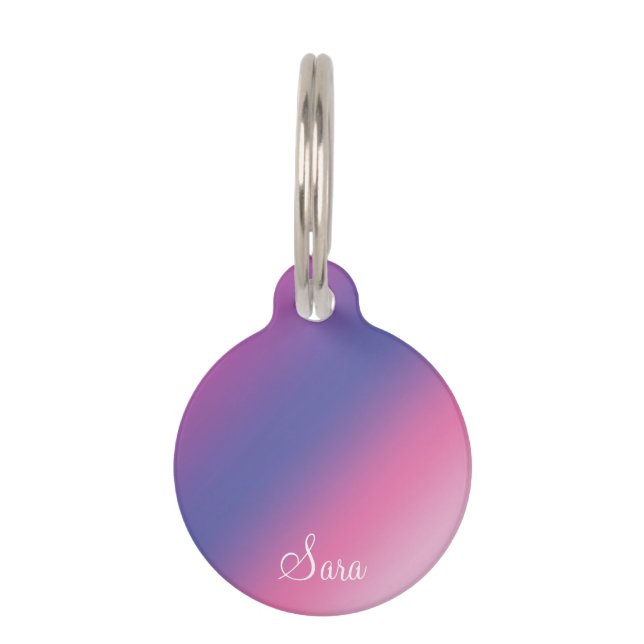 elegante rosa lila blaue ombre Steigung bunt Tiermarke (Vorderseite)