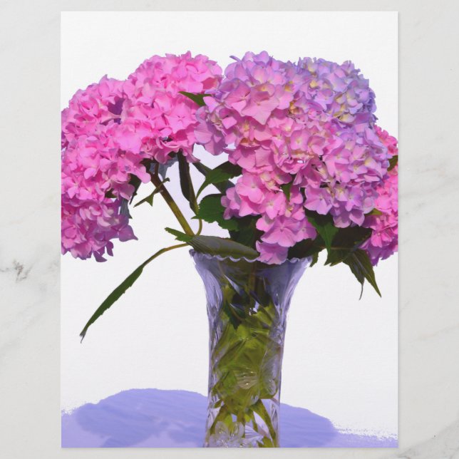 Elegante, rosa, lila Blumendörfchen Hydrangeas (Vorderseite)