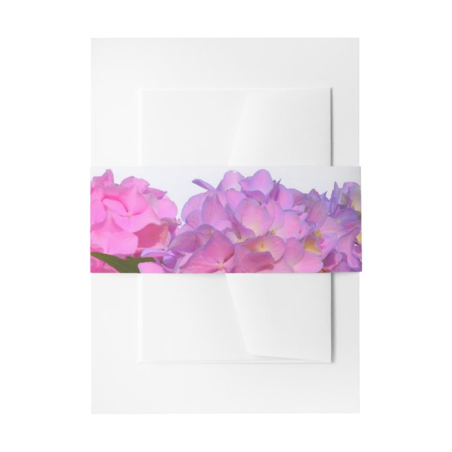 Elegante, rosa, lila Blumendörfchen Hydrangeas Einladungsbanderole (Vorderseite Beispiel)