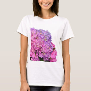 Elegante, rosa, lila Blumendörfchen Hydrangeas T-Shirt
