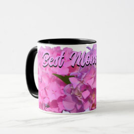 Elegante, rosa, lila, blumenreiche Hydrangeas Tasse