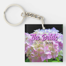 Elegante, rosa, lila Hydrangeas Schlüsselanhänger