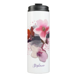 Elegante rosa Lila Kirschblüten Thermosbecher