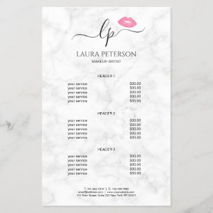 Elegante Rosa Lippen handgeschriebene Skriptkallig Flyer