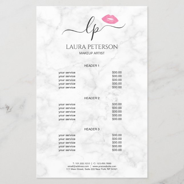 Elegante Rosa Lippen handgeschriebene Skriptkallig Flyer (Vorne)