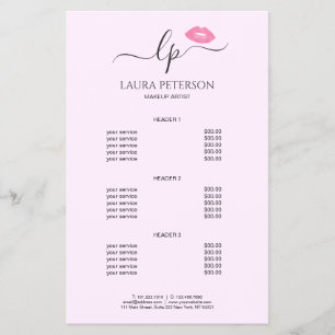 Elegante Rosa Lippen handgeschriebene Skriptkallig Flyer