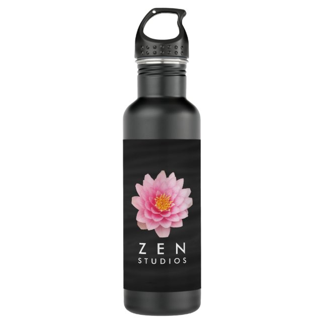 Elegante Rosa Lotus-Blume Edelstahlflasche (Vorderseite)