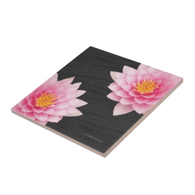 Elegante Rosa Lotus-Blume Fliese (Seite)