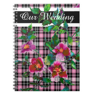 Elegante rosa Magenta Aquarellblumen Notizblock
