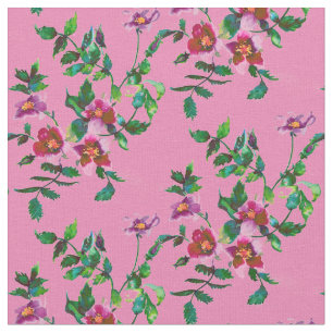 Elegante rosa magenta Aquarellfarben Rose Stoff