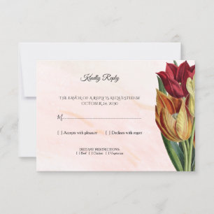 Elegante rosa Marmor Botanische Hochzeits-RSVP-Kar Einladung