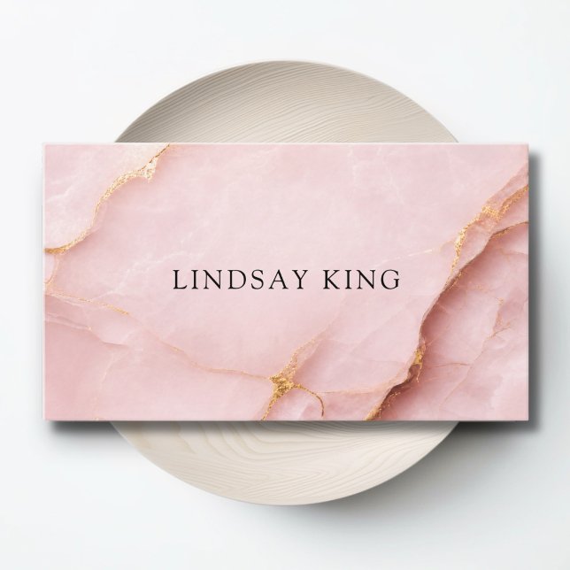 Elegante rosa Marmor QR-Code Visitenkarte Terminkarte (Elegant Blush Pink Marble QR Code Business Card)