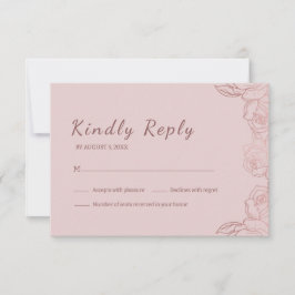 Elegante Rosa Mauve Floral RSVP Card Karte
