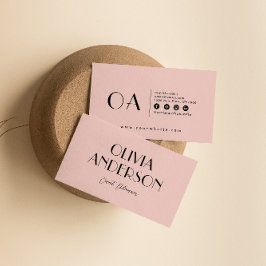 Elegante Rosa Minimalistisch Boho Chic Modern Girl Visitenkarte