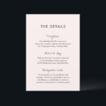 Elegante rosa Moderne Hochzeit Begleitkarte<br><div class="desc">Moderne Hochzeitskarte mit einem einfachen und minimalen Design mit den Headern in einem zeitgenössischen handgeschriebenen Skript. Die Rückseite hat Ihr Monogramm. Die Farbpalette ist warm rosa und kann im Designbearbeitungstool geändert werden. Dieses zeitgenössische Design funktioniert für jeden Hochzeitsstil.</div>