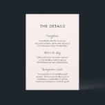 Elegante rosa Moderne Hochzeit Begleitkarte<br><div class="desc">Moderne Hochzeitskarte mit einem einfachen und minimalen Design mit den Headern in einem zeitgenössischen handgeschriebenen Skript. Die Rückseite hat Ihr Monogramm. Die Farbpalette ist warm rosa und kann im Designbearbeitungstool geändert werden. Dieses zeitgenössische Design funktioniert für jeden Hochzeitsstil.</div>