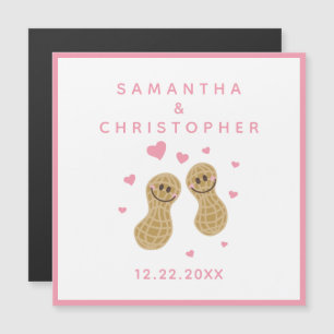 Elegante rosa Nuts über die Hochzeit Magneteinladung