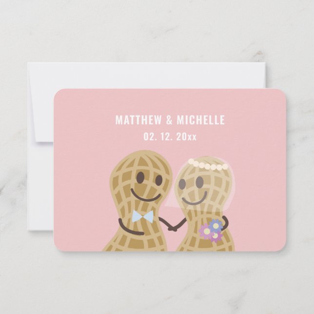 Elegante rosa Nuts über Niedliche Hochzeiten RSVP Karte (Rückseite)