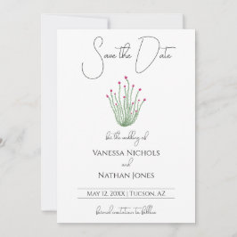 Elegante rosa Ocotillo Cactus Save the Date Card