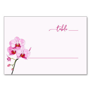 Elegante rosa Orchideen-Illustration Tischnummer