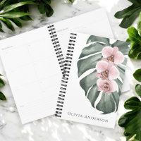 Elegante rosa Orchideen tropisches Florales Aquare