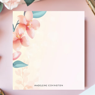 Elegante rosa Orchideenblüte personalisierter Name Notizblock