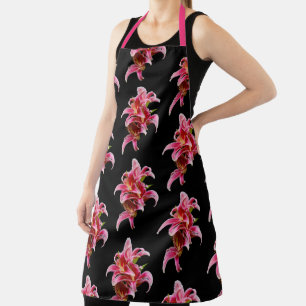 Elegante Rosa Oriental Stargazer Lilies Blume Schürze