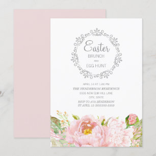 Elegante rosa Osterfeier Eistour Einladung