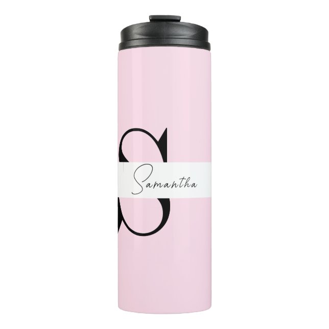 Elegante rosa Pastel Personalisiert Thermal Tumble Thermosbecher (Vorderseite)